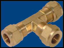 Brass Compression Tees Fittings Connectors